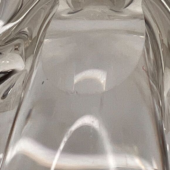 Vintage MCM Swedish Style Crystal Candy Dish Bowl Classic Cross Foot Design - Picture 12 of 12